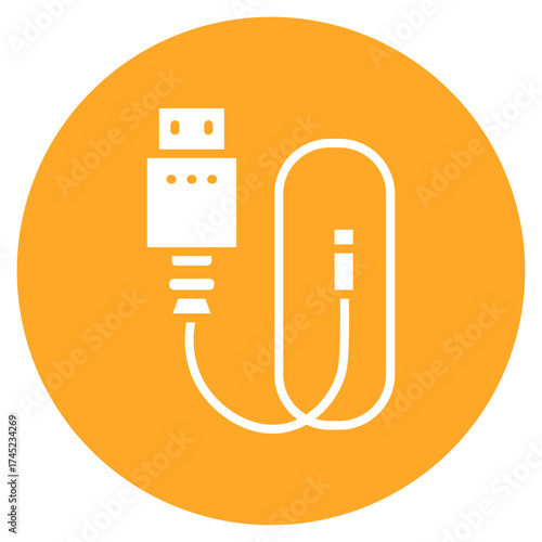 Hdmi Cable icon vector image. Can be used for Electric Circuits.