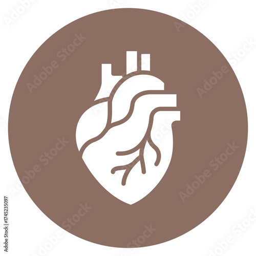 Heart icon vector image. Can be used for Human Anatomy.