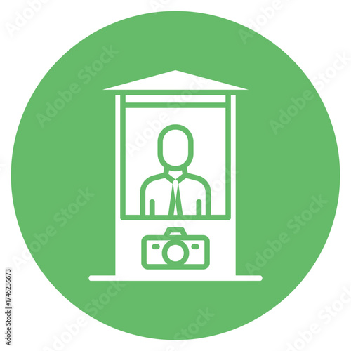 Photo Booth icon vector image. Can be used for Amusement Park.