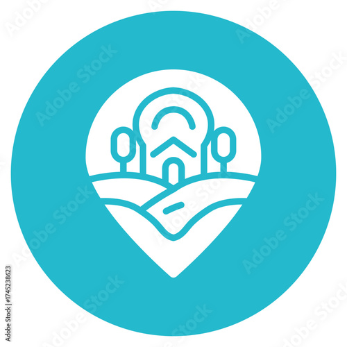 Our Location icon vector image. Can be used for Contact Us.
