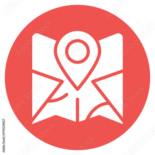 On The Map icon vector image. Can be used for Contact Us.