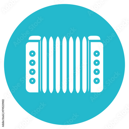 Accordion icon vector image. Can be used for Festa Junina.
