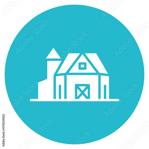 Country Farmhouse icon vector image. Can be used for Festa Junina.