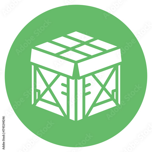 Crate box icon vector image. Can be used for Manufacturing.