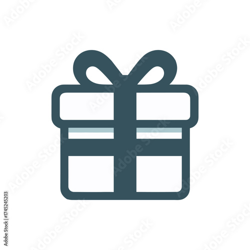 A beautifully wrapped gift box with a bow, set against a minimalist white background, symbolizing celebration