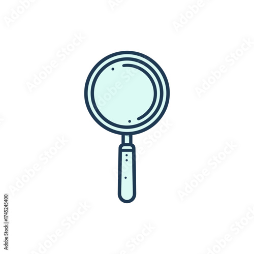 A close-up of a magnifying glass with a light blue lens, symbolizing investigation and clarity