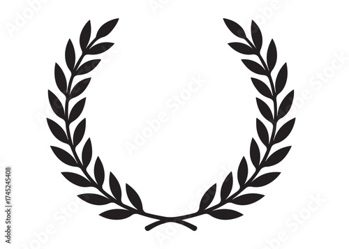 winner laurel wreath logo silhouette vector, laurel wreath silhouette vector illustration, winner laurel wreath trophy silhouette, champions cup winner trophy with a laurel wreath logo silhouettes 