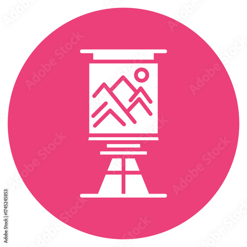 Exhibit Design icon vector image. Can be used for Art and Craft Supplies.