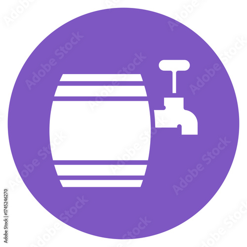 Barrel with Tap icon vector image. Can be used for Oktoberfest.