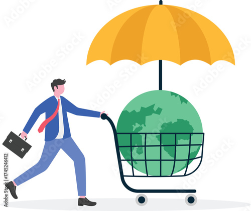 Consumer law, consumer movement, own consumption concepts with people characters.

