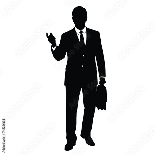 Businessman silhouette with briefcase suit
