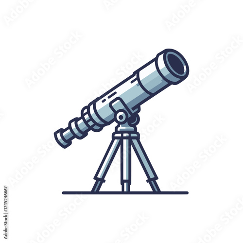 A modern telescope on a sturdy tripod, set against a minimalistic background, ideal for stargazing