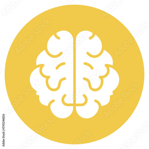 Human Brain icon vector image. Can be used for Biometrics.