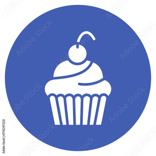 Cupcake icon vector image. Can be used for Baby Shower.