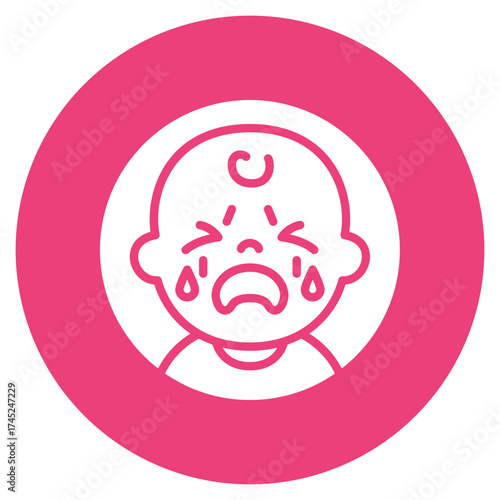 Crying Baby icon vector image. Can be used for Baby Shower.