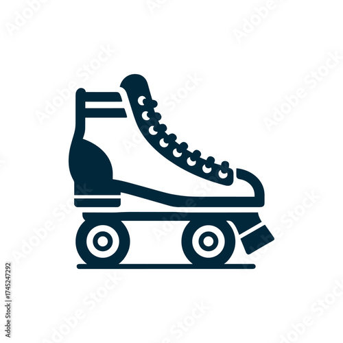 A stylish roller skate on a white background, highlighting its design for recreational use