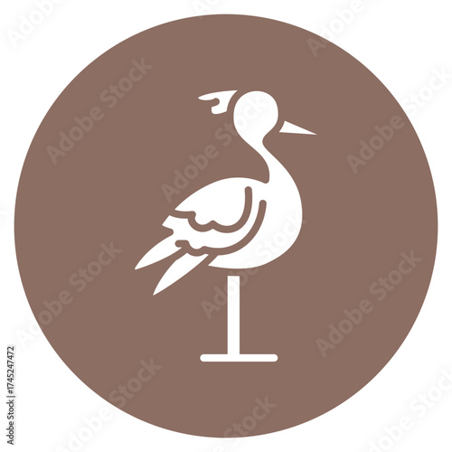 Stork icon vector image. Can be used for Baby Shower.