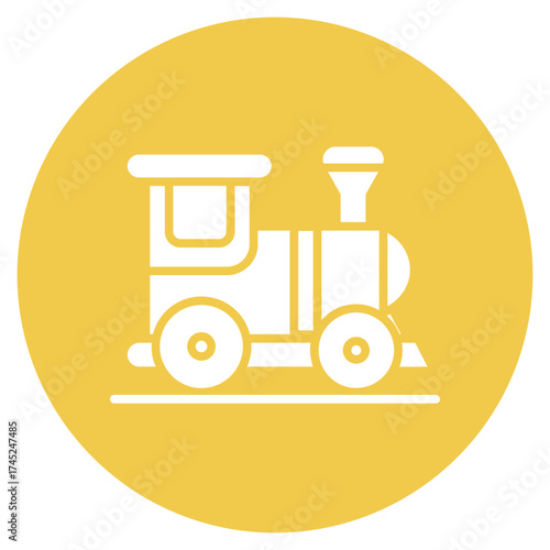 Toy Train icon vector image. Can be used for Baby Shower.