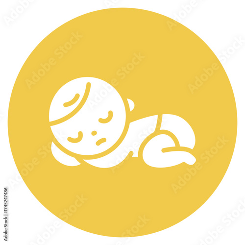 Sleeping Baby icon vector image. Can be used for Baby Shower.
