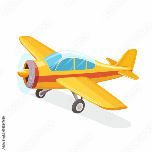 Bright Yellow Small Propeller Airplane Ready for Adventure