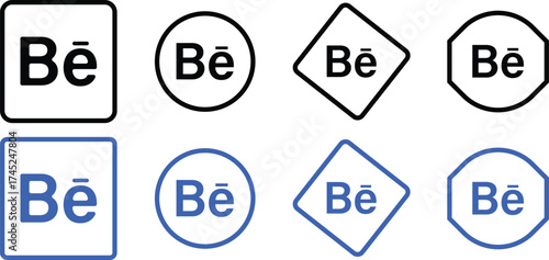 Behance Logo Icons set, Premium Social Media Design, Behance Social Media Icons collection,
 Illustrator Artwork