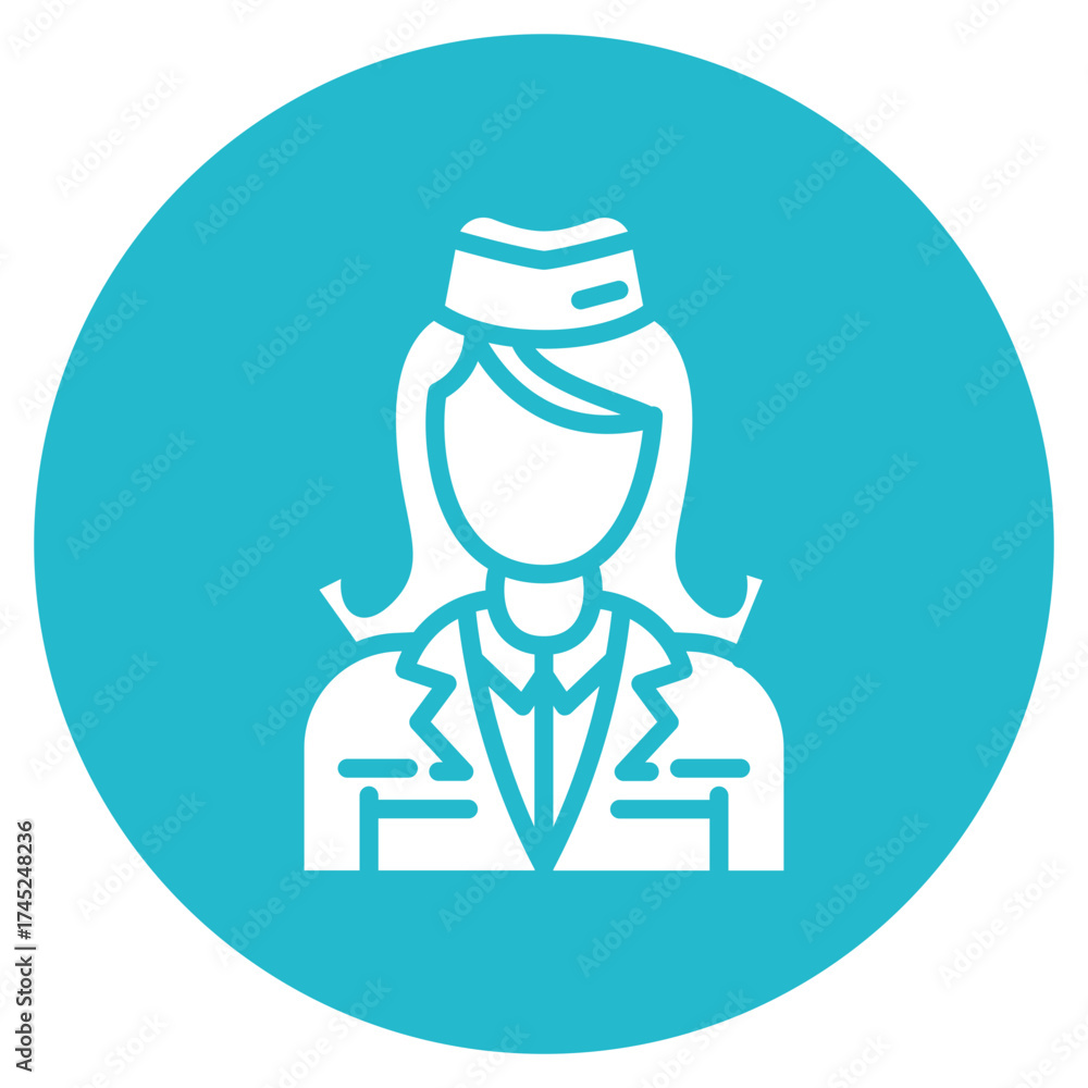 Fototapeta premium Flight Attendant icon vector image. Can be used for Diversity.