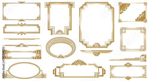 Deco Frames Collection An Assortment of Golden Ornamental Borders