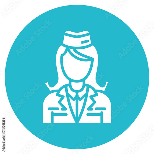 Flight Attendant icon vector image. Can be used for Diversity.