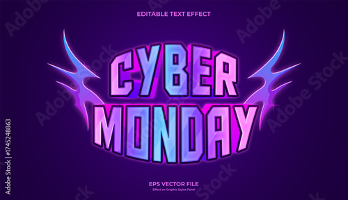 decorative colorful cyber monday editable text effect design