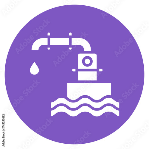 Hydrometallurgy icon vector image. Can be used for Mettalurgy.