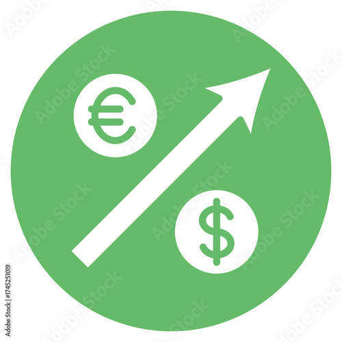 Currency Exchange Rates icon vector image. Can be used for Trading.
