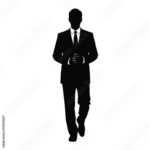 Man in suit walking forward formal wear