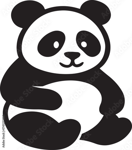 panda bear with bamboo