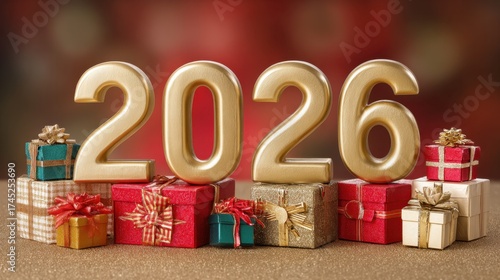 New Year with gifts  decor