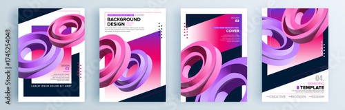 Modern abstract covers set, minimal covers design. Colorful geometric background, vector illustration.