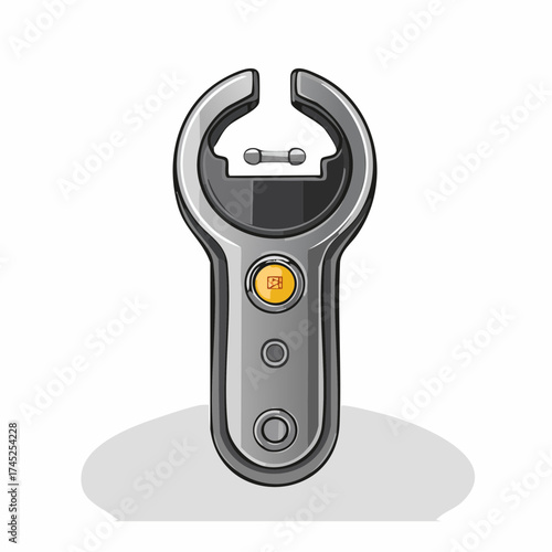 Metal bottle opener with button