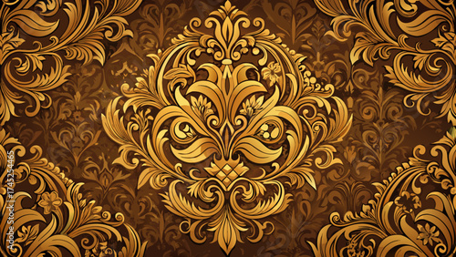 Classic ornamental wallpaper with intricate motifs and vintage style, rich vector details adding sophistication, depth, and graceful charm to refined home interiors.