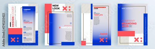 Modern abstract covers set, minimal covers design. Colorful geometric background, vector illustration.