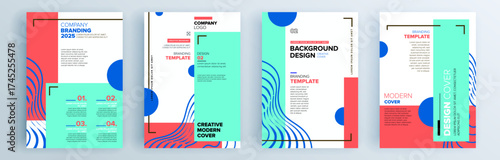 Modern abstract covers set, minimal covers design. Colorful geometric background, vector illustration.