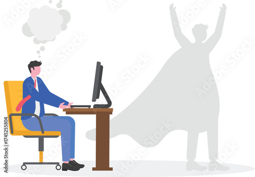 Self-concept, self-image, self-esteem concept with tiny people. Personal image abstract vector illustration set. 
