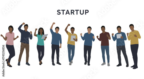 A diverse team celebrating success a startup s collaborative spirit shown