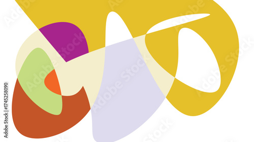 Abstract art illustration with vibrant colors on white background backdrop