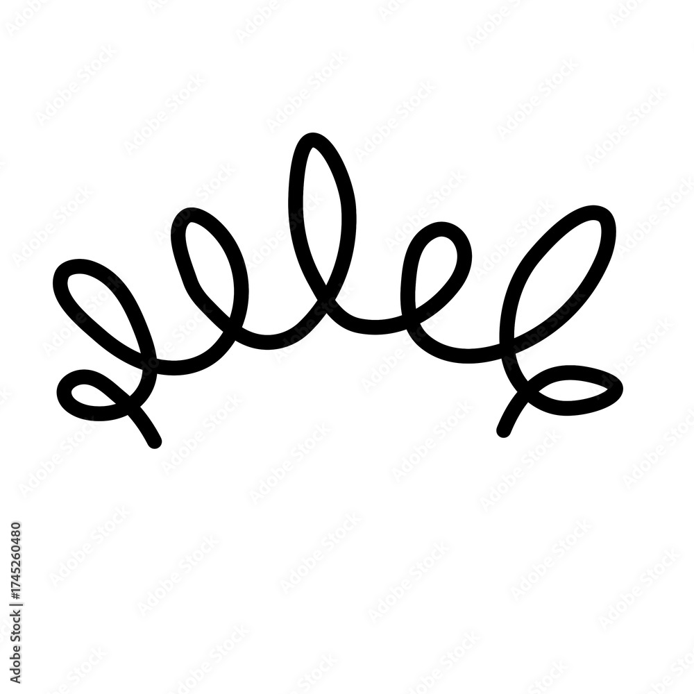 Fototapeta premium Black Loopy Line Doodle Decoration