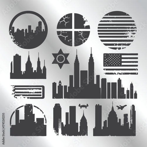 Urban grunge texture overlays — distressed vector collection for edgy modern designs