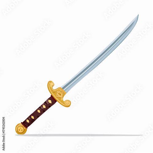 ornate sword isolated on white with transparent background