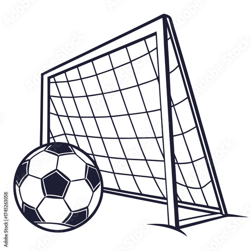 Soccer ball and goal