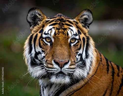 Close-up portrait of a tiger, striking gaze