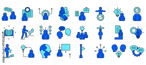 Set of Mentoring Icons or symbols Vector fully editable file.