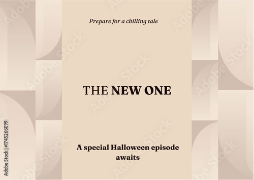Halloween Horror Teaser Poster – Abstract Beige Background with Spooky Text
