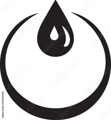 black drop of oil vector art design